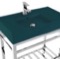 Green Console Sink With Chrome Base, Modern, 32